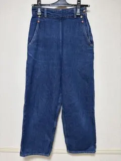 BEAMS ダークブルーワイドレッグデニム RED CARD 23