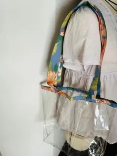 ハンドメイド　クリア肩掛けバッグ　(ハワイアン柄)