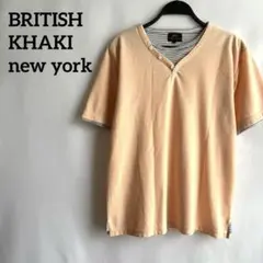BRITISH KHAKI new york半袖トップスペールオレンジ肌色L