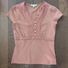 LAURA ASHLEY オレンジ Tシャツ S
