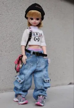 リカちゃん服　リカちゃんアウトフィット　リカちゃん　デニムパンツ