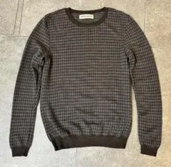 WACKO MARIA チェック柄 ウールニットセーター S チャコール グレー