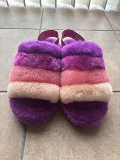 未使用】UGG ピンク系ファー スライドサンダル