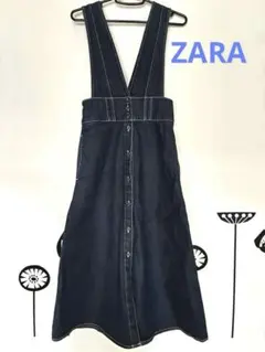 【美品】ZARA デニムジャンパースカート 前ボタン　XS