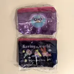 【2点セット】パワーパフガールズ マチ付きクリアポーチ A E