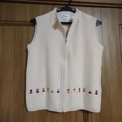 美品　Picone Club クリーム色 ニットベスト S