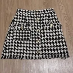 onespo ハウンドトゥース柄ミニタイトスカート