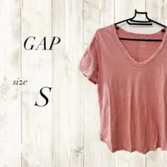 GAP Tシャツ 半袖 カットソー レディース ピンク 古着 Vネック