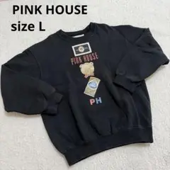 PINK HOUSE ピンクハウス　トレーナー　ブラック　Lサイズ