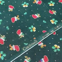 Christmas M-A-Y クリスマス　コットンプリント＊緑＊即日発送