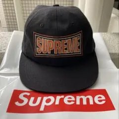 【希少】supremeシュプリーム刺繍ロゴキャップブラック