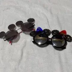ディズニー　サングラス　ファッション用グラス　ミッキー　ミニー　ブラック