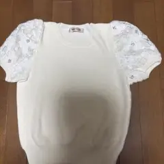 お値下げ　美品　Apuweiser-riche アイボリー 半袖ニット　９号