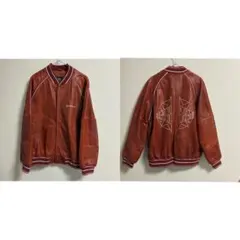 【美品】ZARA レザーボンバージャケット 水牛 本革 スタジャン　USA Ｌ