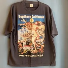 UNITED AIR LINES ビンテージアートプリントTシャツ Lサイズ
