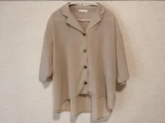 ベージュ シアーシャツ半袖