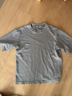 UNIQLO U クルーネックTシャツ ボーダー グレー Lサイズ