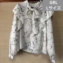 GRL 　グレイル　花柄　ブラウス　フリル　フリルブラウス　　Lサイズ
