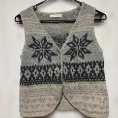 ニットベスト グレー