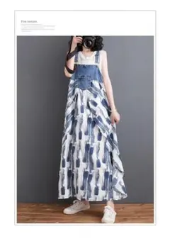 デニムキャミソールロングワンピース