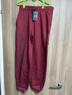 アンダーアーマー　スウェット　パンツ　ワインレッド　XL
