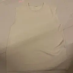 GU アイボリー リブ編み ノースリーブ XL