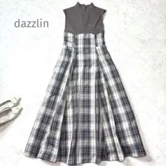 美品✨dazzlin チェックノースリーブコルセットワンピース　M