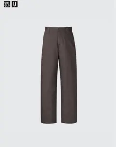 UNIQLO U ワイドフィットチノ 39ダークブラウン 丈長め