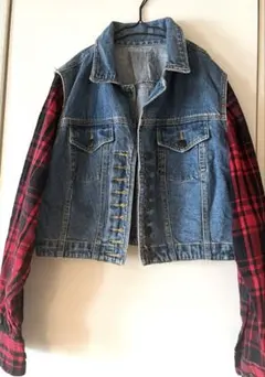 古着　リメイクドッキングシャツ