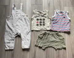 ストライプ オーバーオール1点　タンクトップ2点　ショートパンツ1点