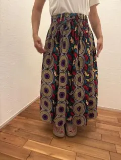 秋冬◯アフリカ布アフリカンバティックロングスカート