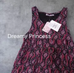 【Dreamy Princess】インド綿 ノースリーブ フレア ワンピース