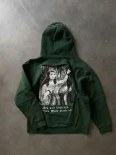 定価147,00円Pleasures グリーン パーカー　バックプリント