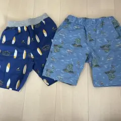 トロピカル柄 ハーフパンツ ２枚組　120サイズ