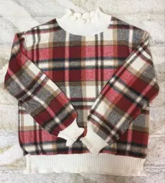 CECIL McBEE セシルマクビー チェック柄 長袖 トップス セーター