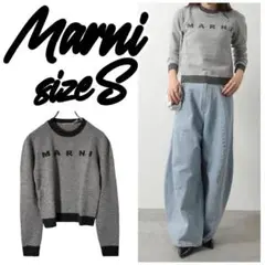 【定価5.1万】MARNI マルニ セーター クルーネック ロゴ グレー Sのサムネイル