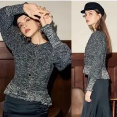 eimyistoire EMボタンペプラムニット