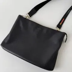 【美品】ポールスミス　ショルダーバッグ クラッチバッグ　レザー　ブラック