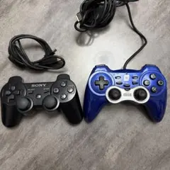 DUALSHOCK3ワイヤレスコントローラー&ホリパッド3ターボブルージャンク品