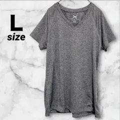 【吸汗速乾】GAME TIME スポーツ Vネック Tシャツ グレー Lサイズ
