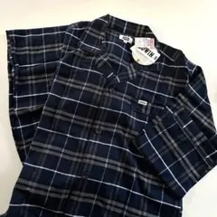 しまむら　EDWIN ネイビー チェック柄 パジャマ M
