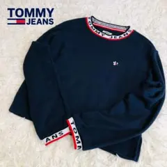 トミージーンズ　トレーナー　トップス　ニット　ネックロゴのサムネイル