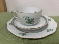 Herend アポニーグリーン インドの華 トレイ・クリーマー・シュガー
