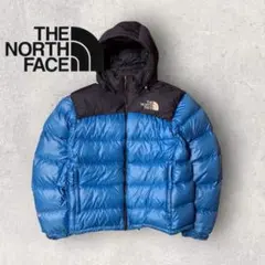 【ザ・ノースフェイス】ヌプシ　ダウンジャケット　フード付き　青　M 700 h