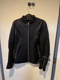 ブラックレザーシングルライダースジャケット