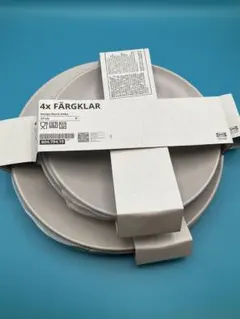 【新品・4枚セット】IKEA フェグクラー プレート ライトグレー マット