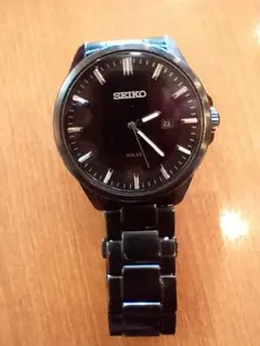 SEIKO 腕時計 クォーツ デイデイト ブラック文字盤 7N43-9080 - メルカリ