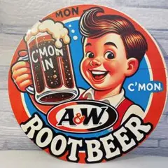 新品　A&W ルートビア　ROOTBEER ブリキ看板 アメリカ雑貨
