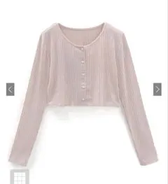 GRL 接触冷感クロップド丈リブカーディガン dk1404