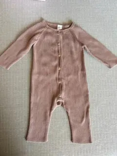 ZARAオーガニックコットン リブ編みロンパース 12M